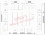 Layout of Room SLH-319 with exhibit booths and poster session boards